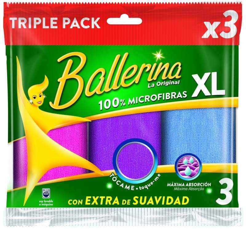Ballerina Bayeta Microfibra XL 3 Unidades