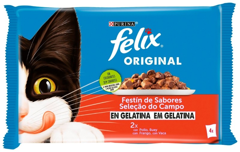 Purina Felix Original Festín de Sabores en Gelatina 4x85g