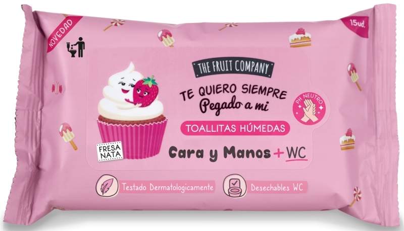 The Fruit Company Toallitas Húmedas Fresa Nata 15 Toallitas