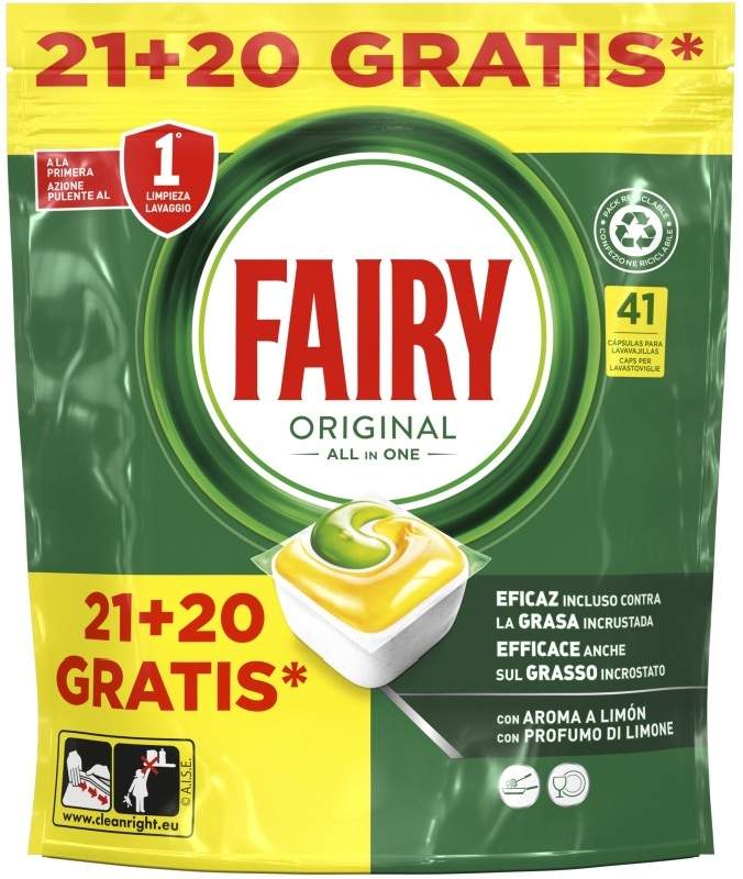 Fairy Original Todo En Uno Limón 21+20 Cápsulas