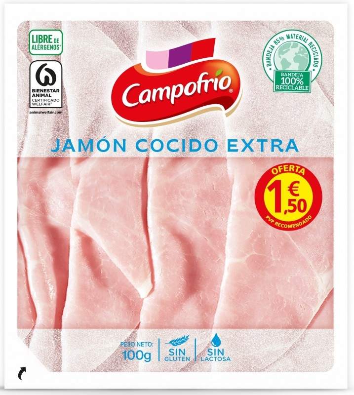 Campofrío Jamón Cocido Extra Lonchas 100g