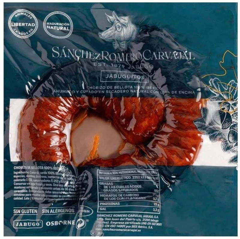 Sánchez Romero Carvajal Jabuguitos Chorizo de Cerdo Ibérico 230g Sánchez Romero Carvajal Jabuguitos Chorizo de Cerdo Ibérico 230g