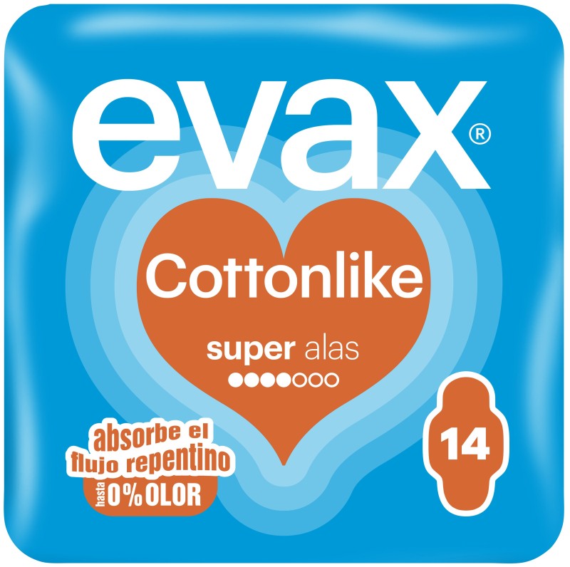 Evax Cottonlike Super con Alas 14 Unidades