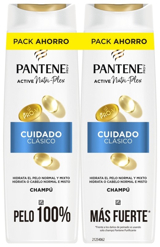 Pantene Champú Cuidado Clásico Botella 325+325ml Pack Ahorro