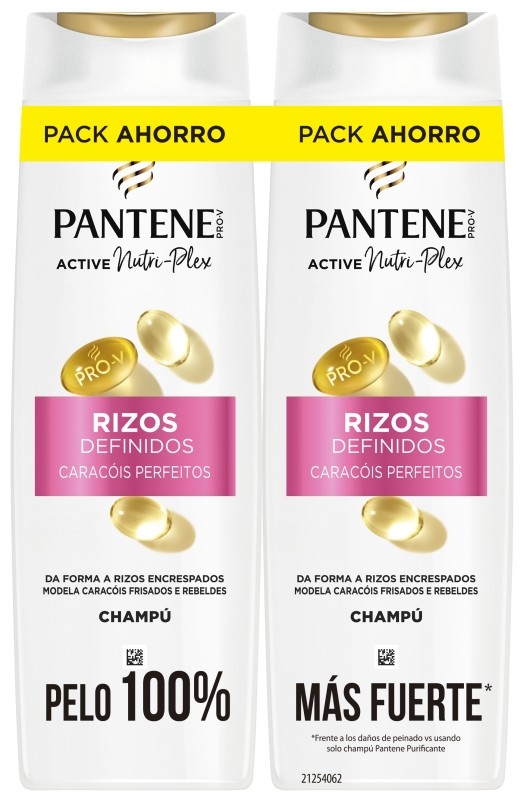 Pantene Champú Rizos Definidos Botella 325+325ml Pack Ahorro