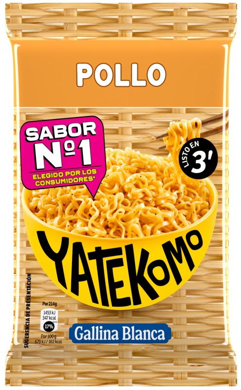 Yatekomo Noodles Fideos Orientales Instantáneos Pollo 79g