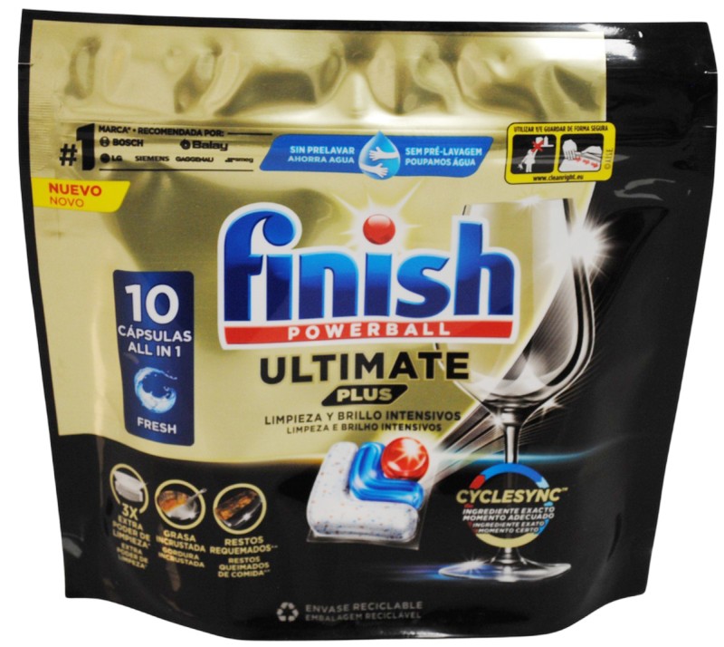 Finish Ultimate Plus Lavavajillas 10 Cápsulas