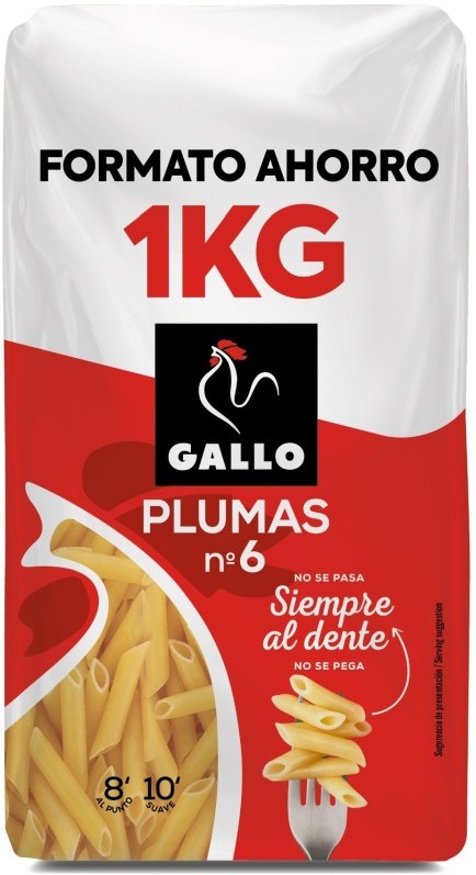 Gallo Nº 6 Pasta Pluma 1kg Gallo Nº 6 Pasta Pluma 1kg