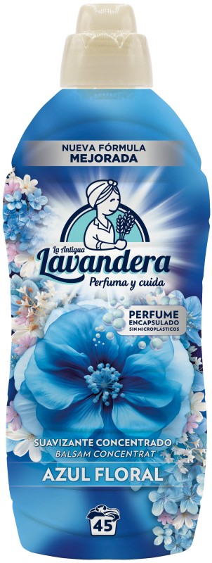 La Antigua Lavandera Suavizante Azul Floral 1L 45 Lavados