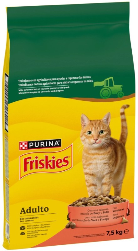 Friskies Alimento Seco Gato Adulto Con Buey y Pollo 7,5kg